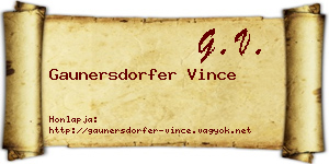 Gaunersdorfer Vince névjegykártya